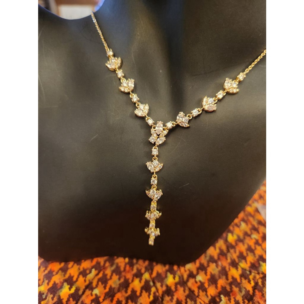 Givenchy Gold-Tone Cubic Zirconia Lariat Necklace, 16" + 3" extender - Picture 3 of 11
